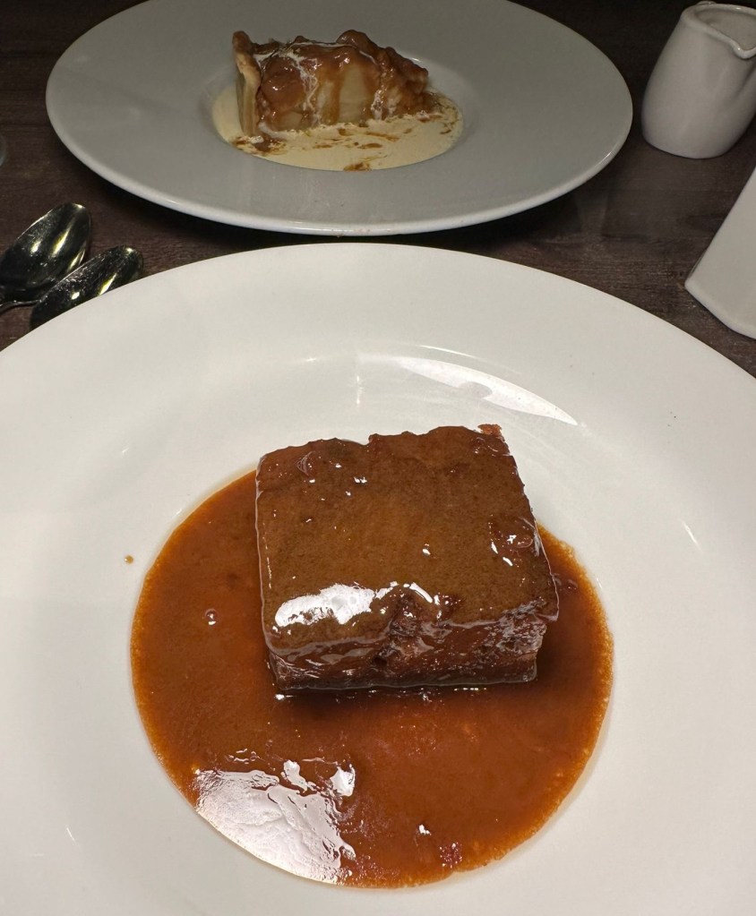 Sticky Toffee Pudding Dessert – A rich and indulgent sticky toffee pudding, a standout dessert at Derwent Manor Hotel