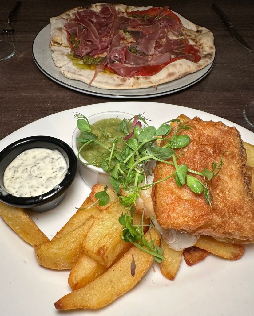 Fish and Chips at Derwent Manor Hotel – A generous portion of crispy fish and chips served at the hotel's restaurant, showcasing their classic British cuisine