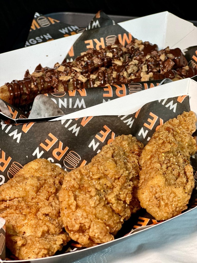 Perfectly fried buttermilk chicken tenders, golden and crispy on the outside, with a tender, juicy interior. Served with dipping sauces.