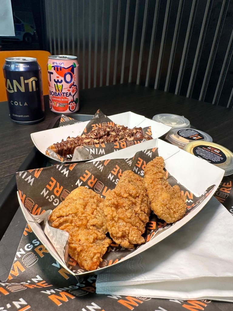 Perfectly fried buttermilk chicken tenders, golden and crispy on the outside, with a tender, juicy interior. Served with dipping sauces.