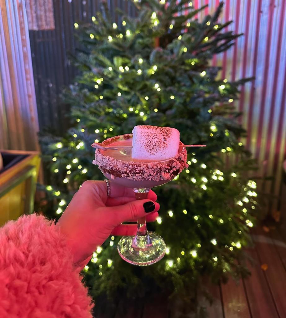S'more Martini topped with toasted marshmallows at FRATE Newcastle