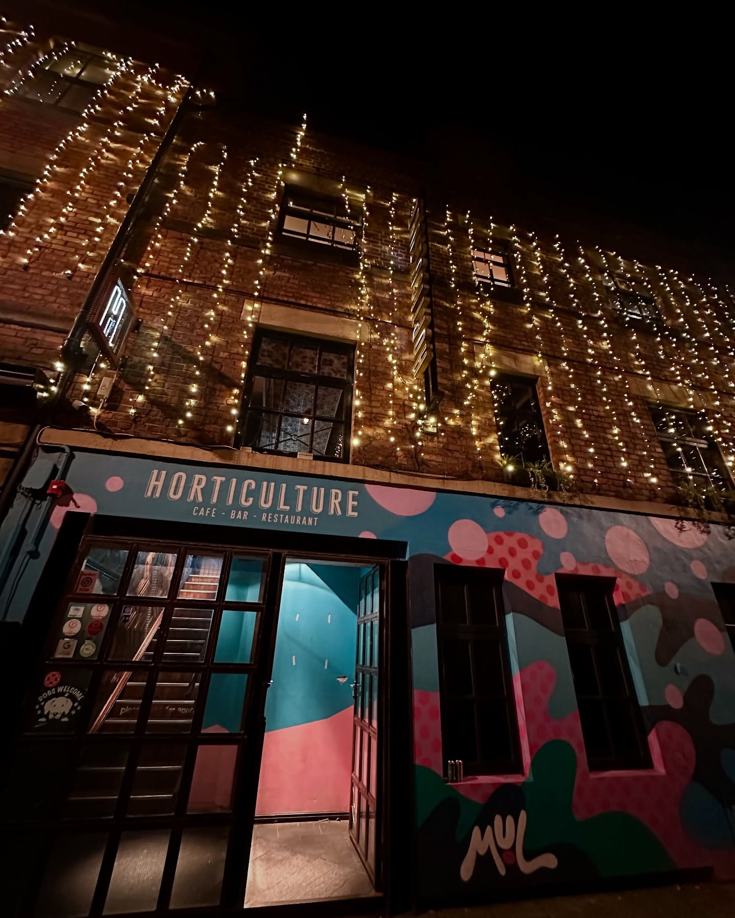 Exterior of Horticulture restaurant in Newcastle, located near Monument Metro Station.