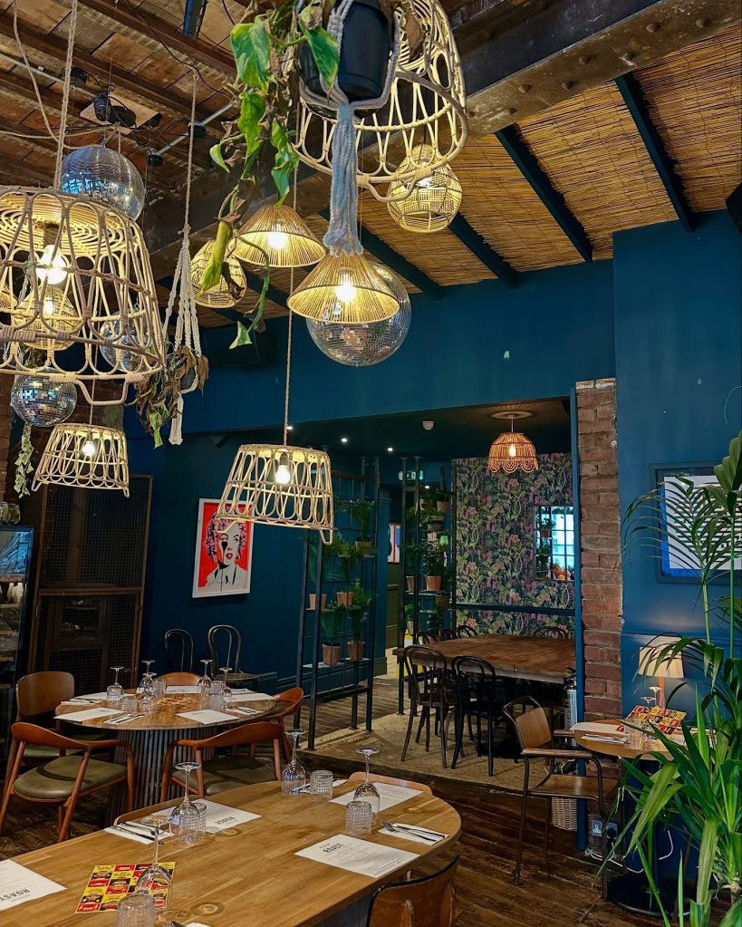 Stylish interior decor at Horticulture Whitley Bay with relaxed atmosphere and comfortable seating.