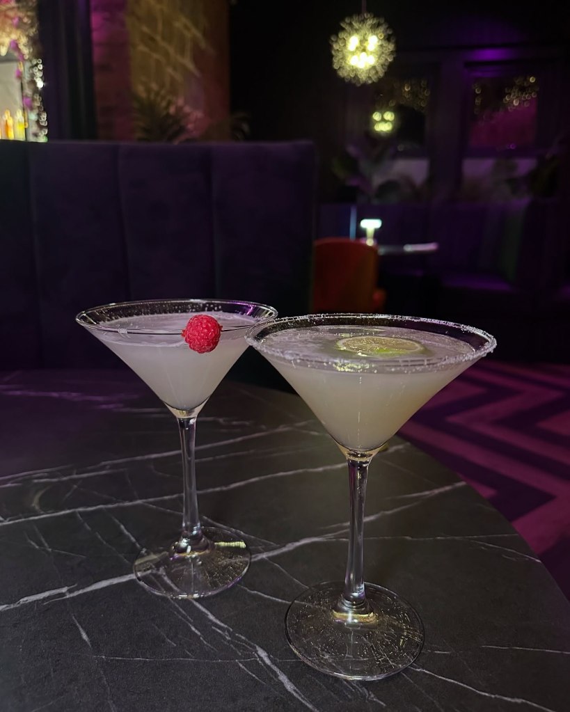 Margarita and Lychee Mocktail cocktails served together.