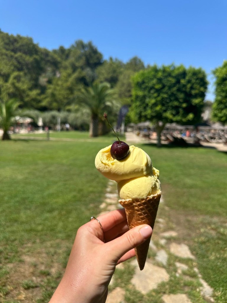 An array of dishes at TUI Blue Seno, including Turkish meze platters, fresh seafood, and vibrant international cuisine served in a scenic al fresco dining area.