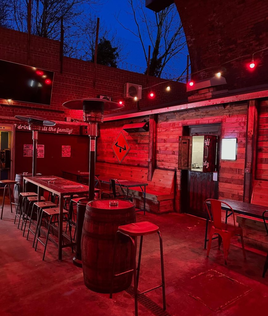 The serving hatch at Pattymelts inside Billy Bootleggers' courtyard in Ouseburn.