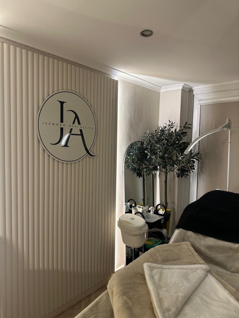 Facial treatment room at Jesmond Aesthetics with comfortable treatment bed