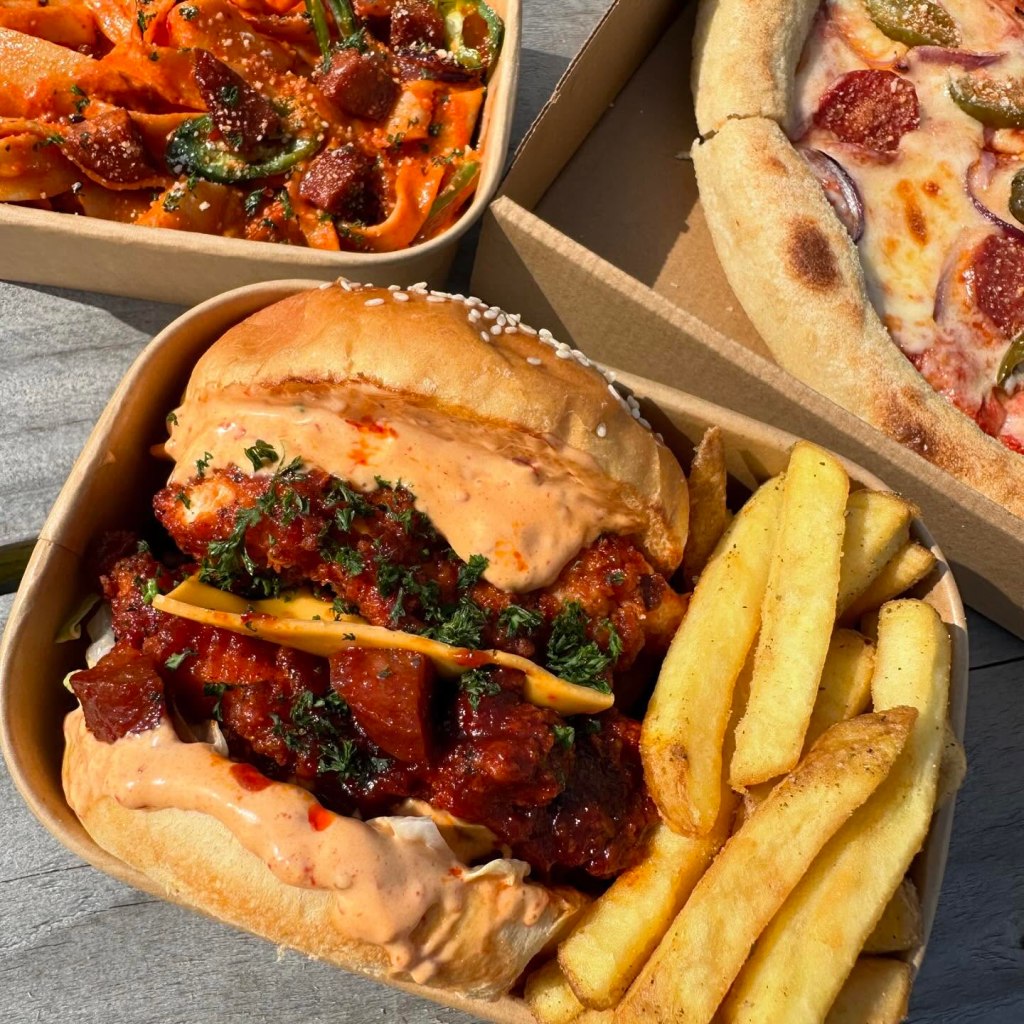 Nduja chicken burger with honey glaze from Farina Italian Kitchen, Newcastle