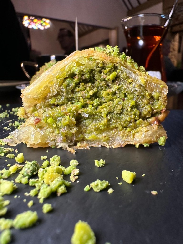 Special Bayram baklava at Lezzet Newcastle, generously filled with pistachios and beautifully presented