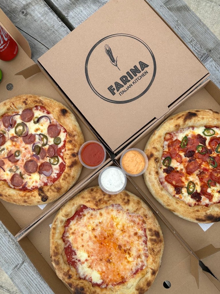 Selection of pizzas from Farina Italian Kitchen, Newcastle