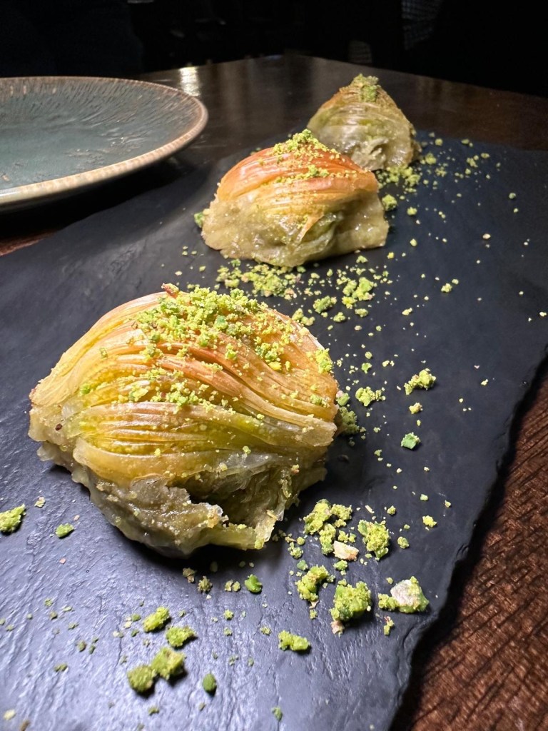 Special Bayram baklava at Lezzet Newcastle, generously filled with pistachios and beautifully presented