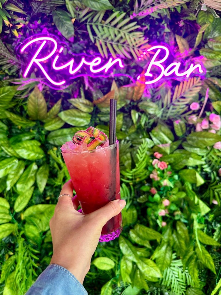 Twister One mocktail with raspberry, lychee, and apple juice