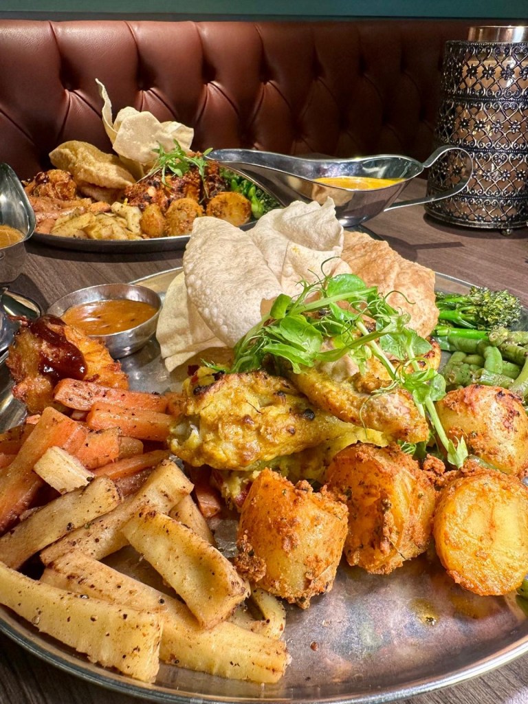 Tandoori spiced chicken and monkfish Sunday roast with Indian-inspired sides at Chakh Dhoom
