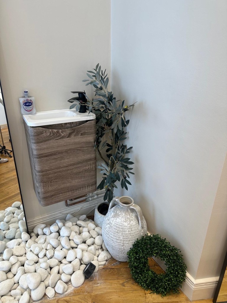 Modern skincare sink area inside Jesmond Aesthetics’ new clinic