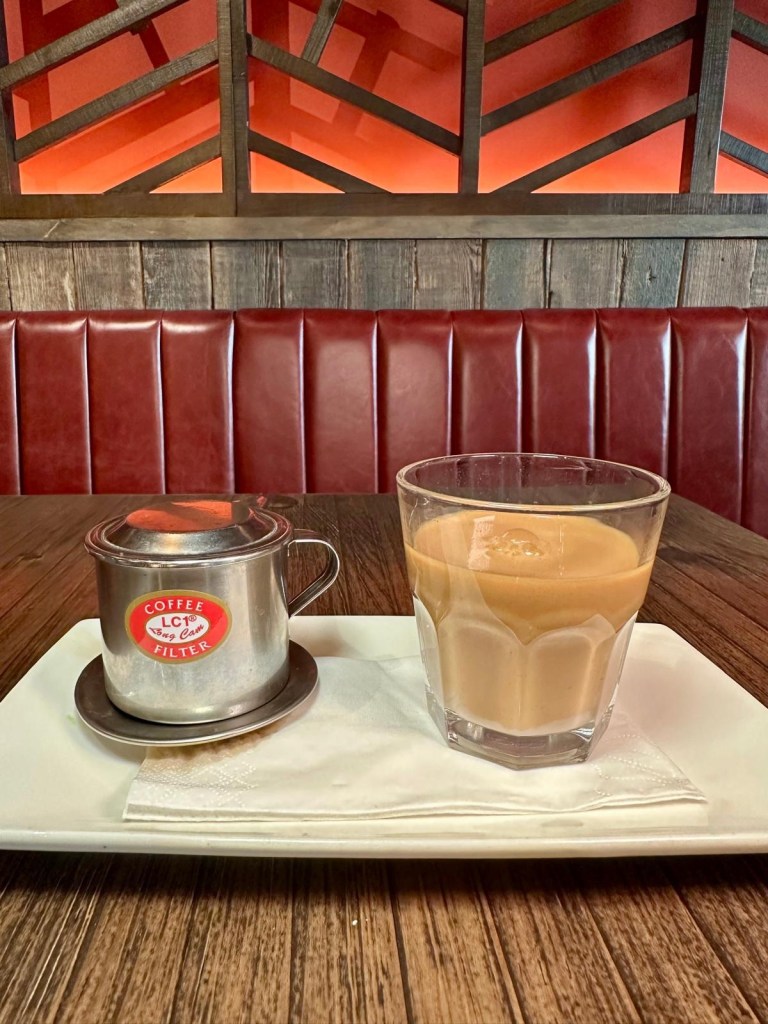 Vietnamese coffee served with condensed milk at Pho Newcastle