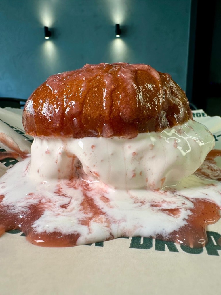 IceBurgs fried brioche ice cream dessert at Burger Drop Sunderland