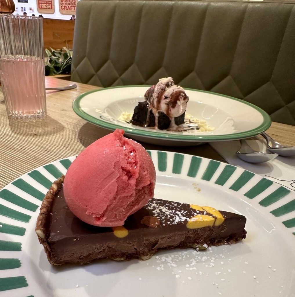 Chocolate Etna, lemon tart and gelato desserts at ASK Italian