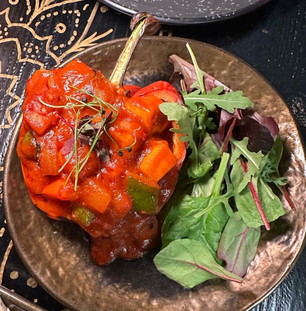 Tandoori pepper filled with paneer at Cilantro Tapas Newcastle
