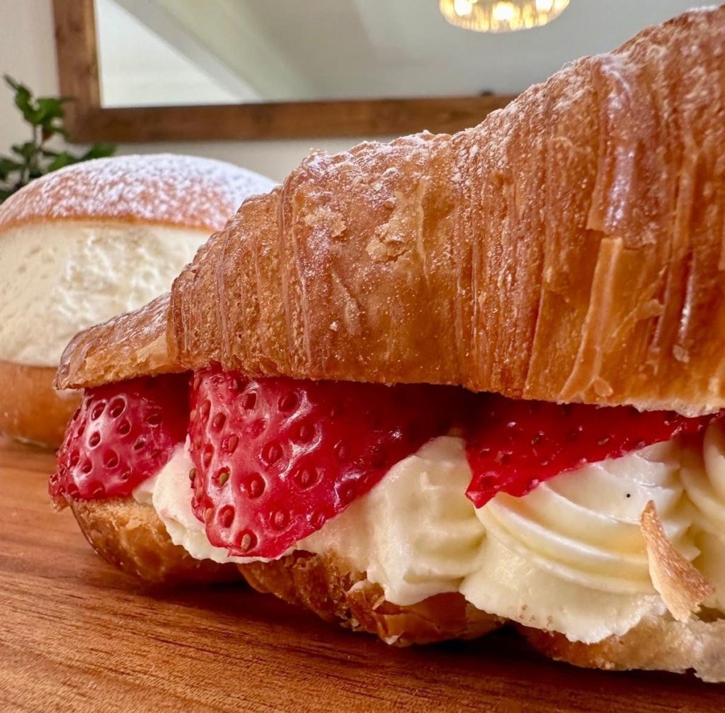 Strawberry and cream croissant from Savour Bakery Gateshead