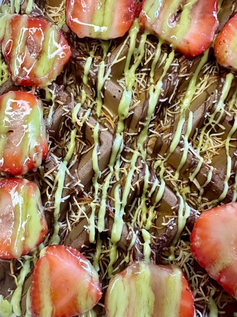 Waffle and chocolate kunafa dessert at Shakedown Jesmond Newcastle