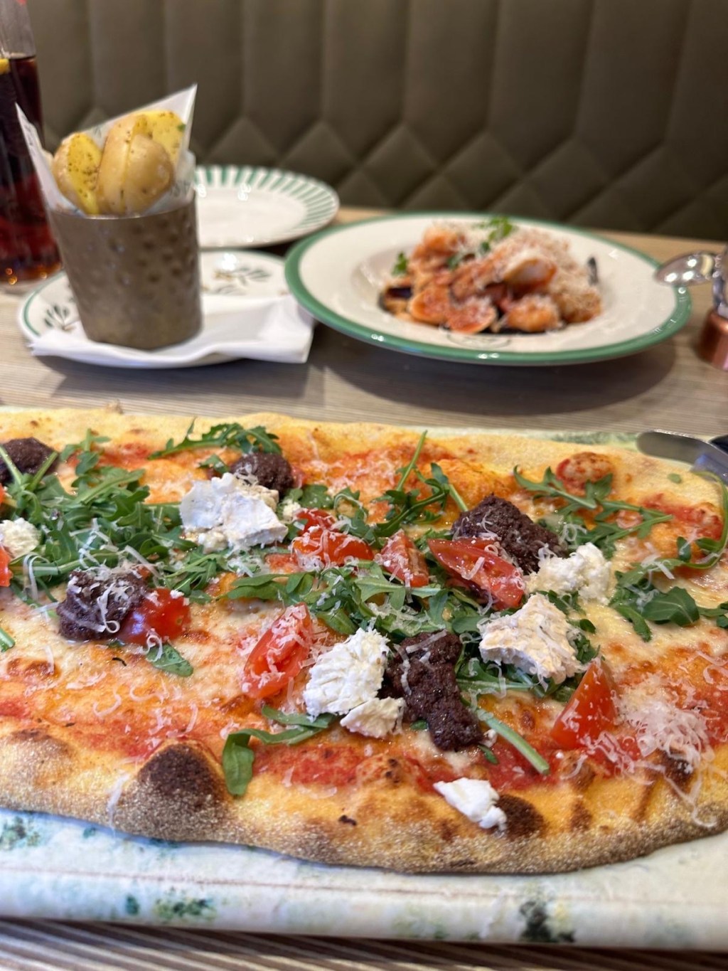 Traditional Margherita pizza with tomato, mozzarella and basil at ASK Italian