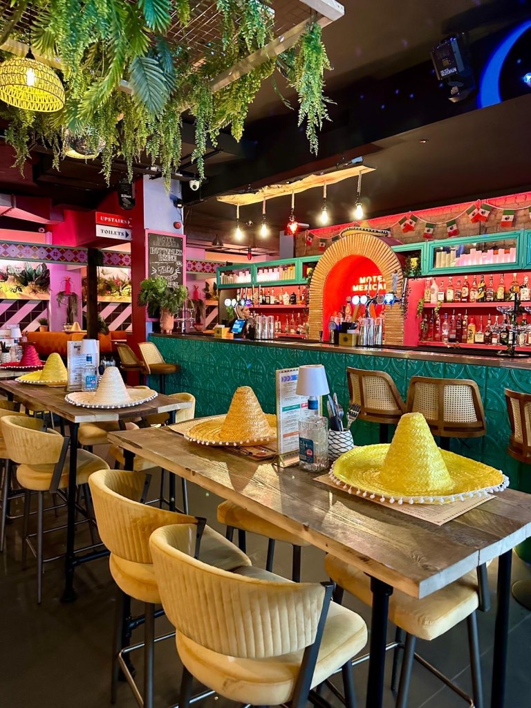 Latin-inspired decor and interior design at Motel Mexicana Newcastle