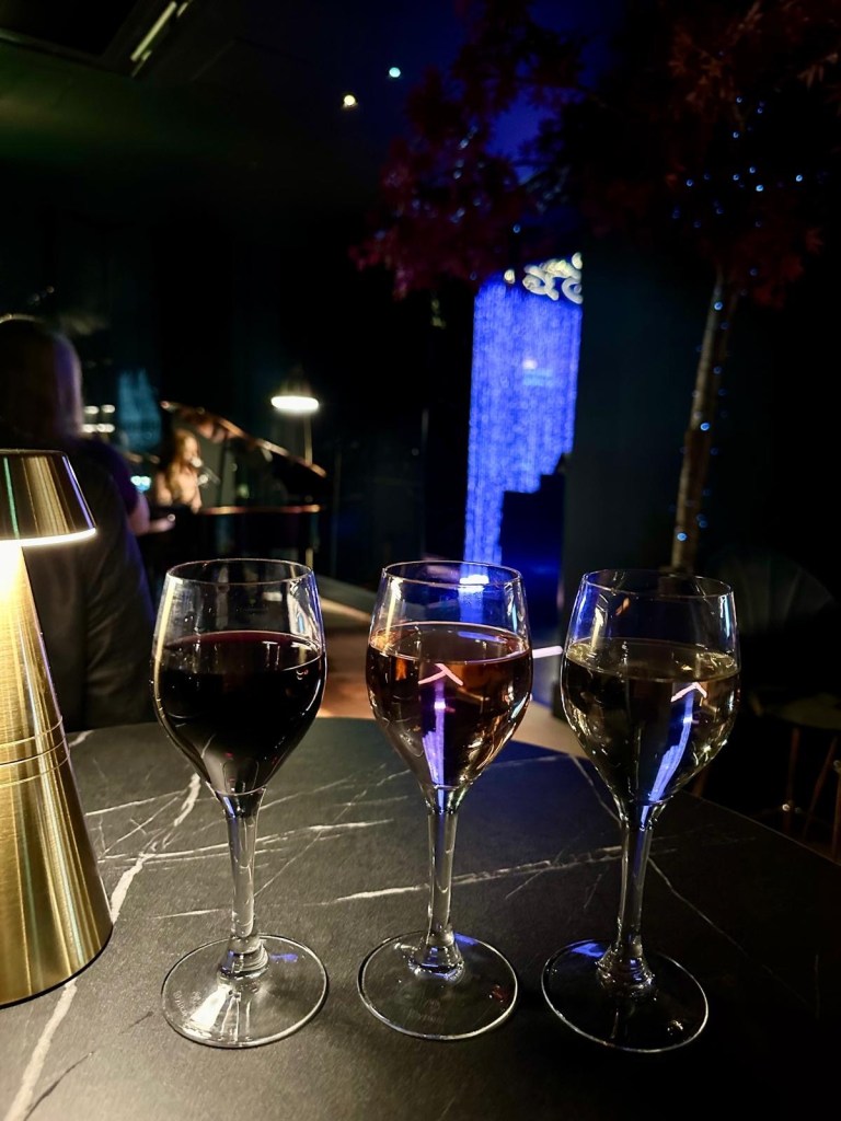 Wine flight tasting selection at 3Sixty Newcastle