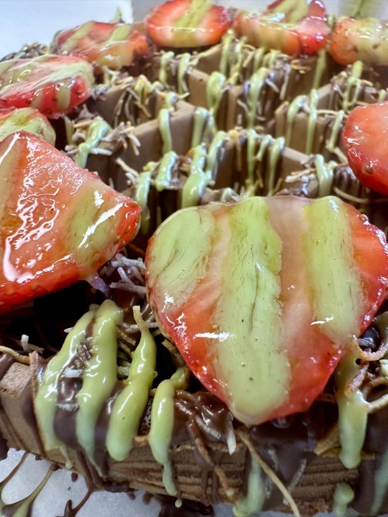 Waffle and chocolate kunafa dessert at Shakedown Jesmond Newcastle