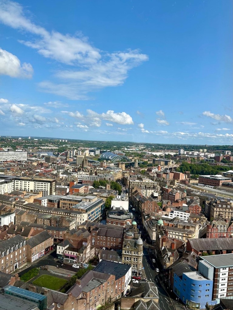 Panoramic city view of Newcastle from 3Sixty’s 26th floor
