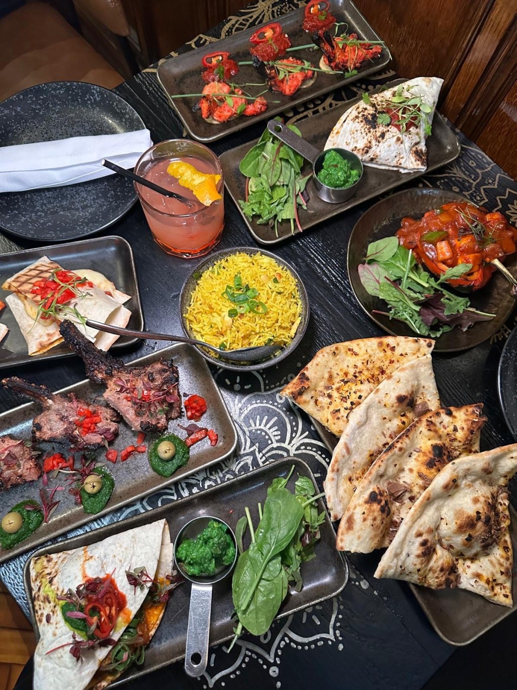 Selection of Indo-Latino tapas dishes from Cilantro Tapas Newcastle