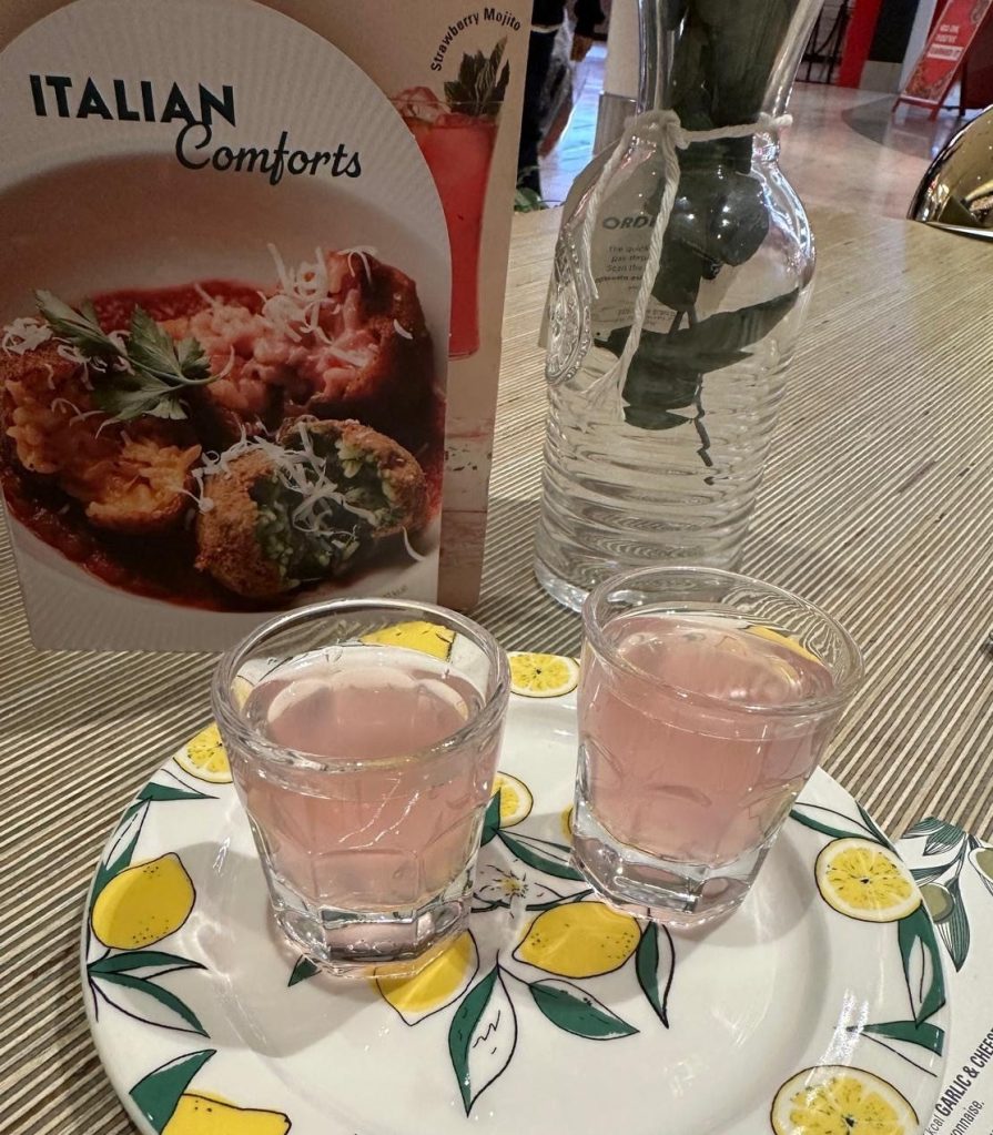 ASK Italian mini lemonade shot served before ordering