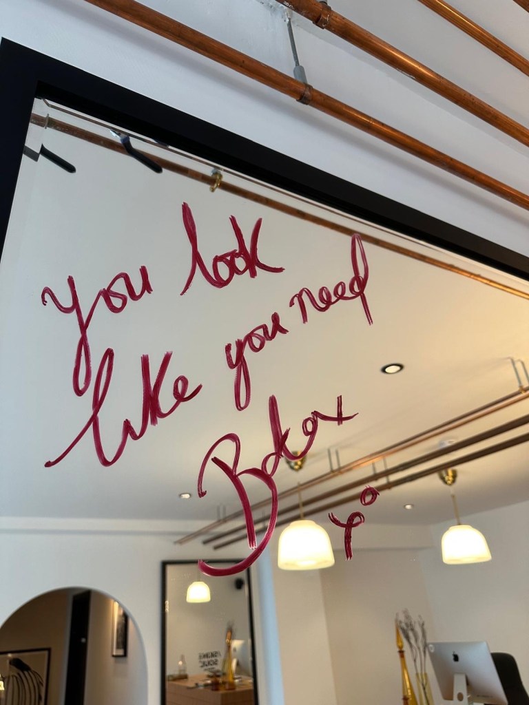 Close-up of stylish decor and skincare displays at Skin & Soul Medical in Newcastle