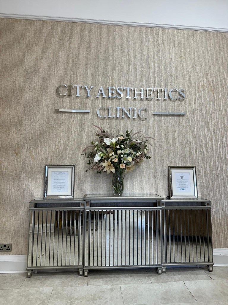 Reception area at City Aesthetics Clinic Newcastle