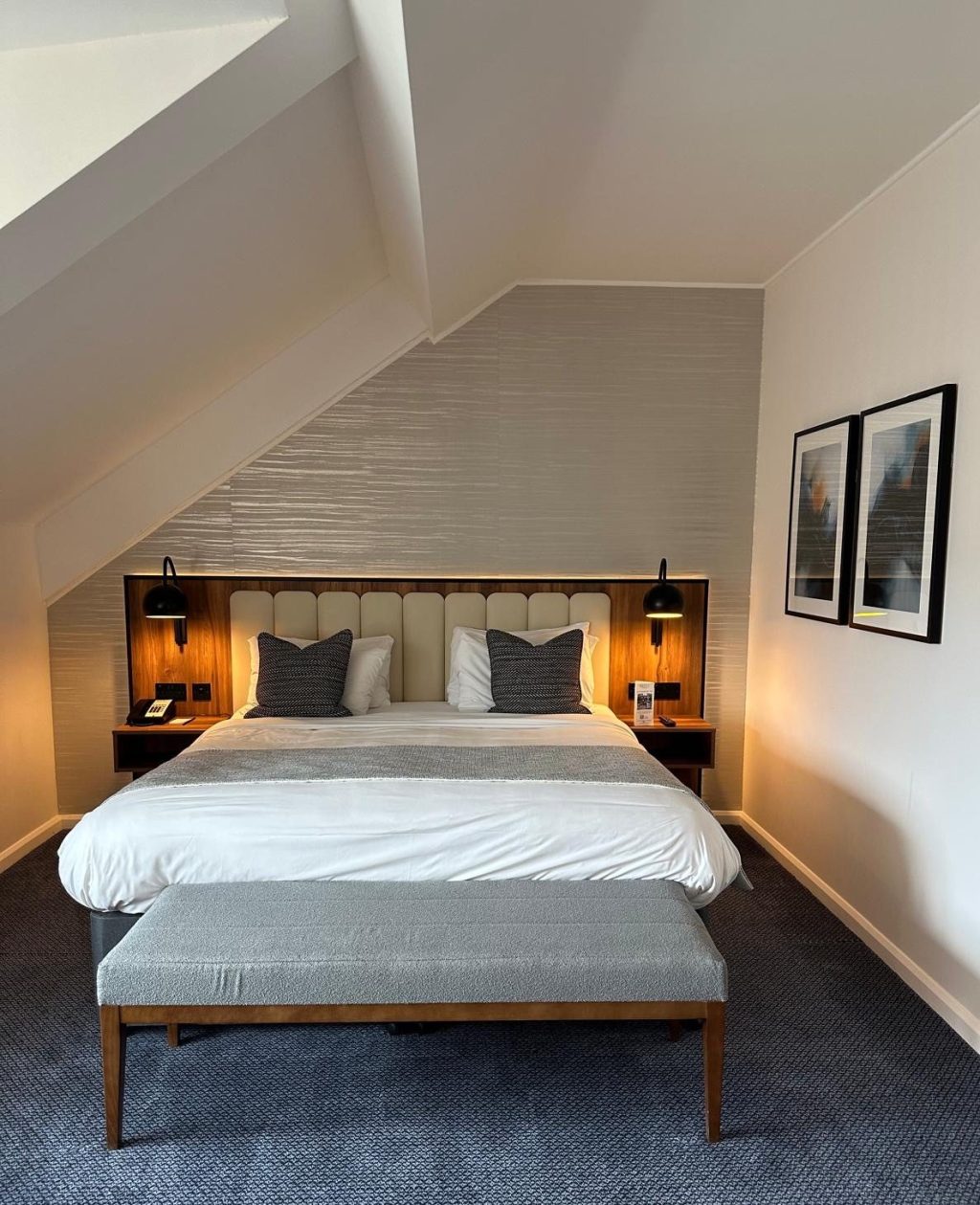 Comfy bed and large window with scenic view at Radisson Blu Durham