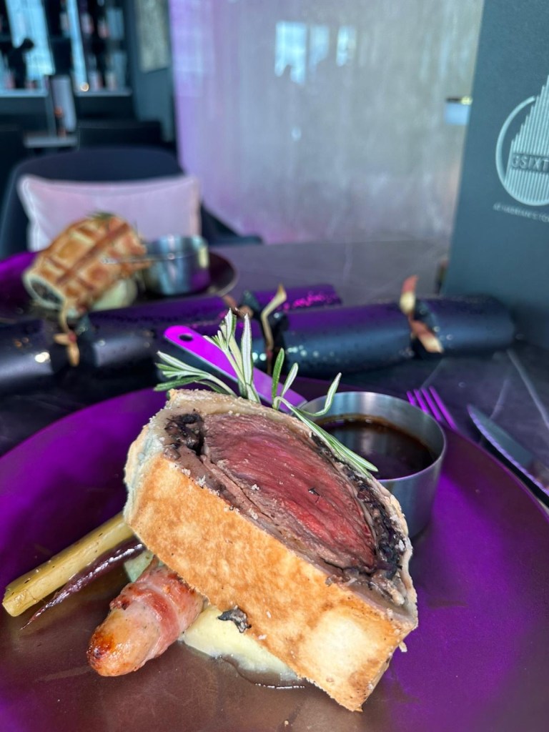 Beef Wellington in golden pastry from 3Sixty Newcastle Christmas menu.