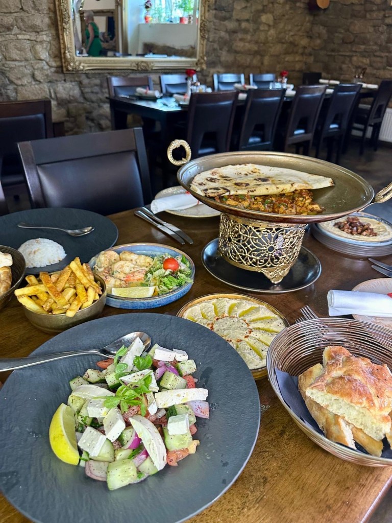 Traditional Turkish dishes served at Lezzet Newcastle including meze and grilled mains