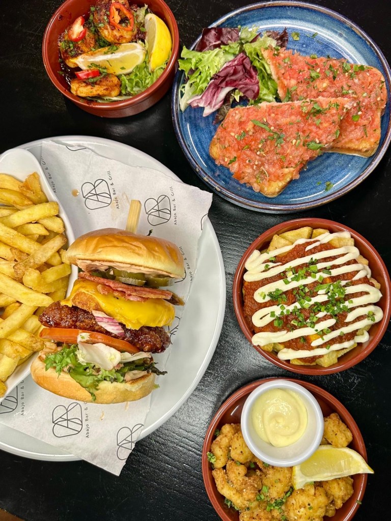 Assorted tapas dishes at Abajo Newcastle including Spanish and pub-style sharing plates