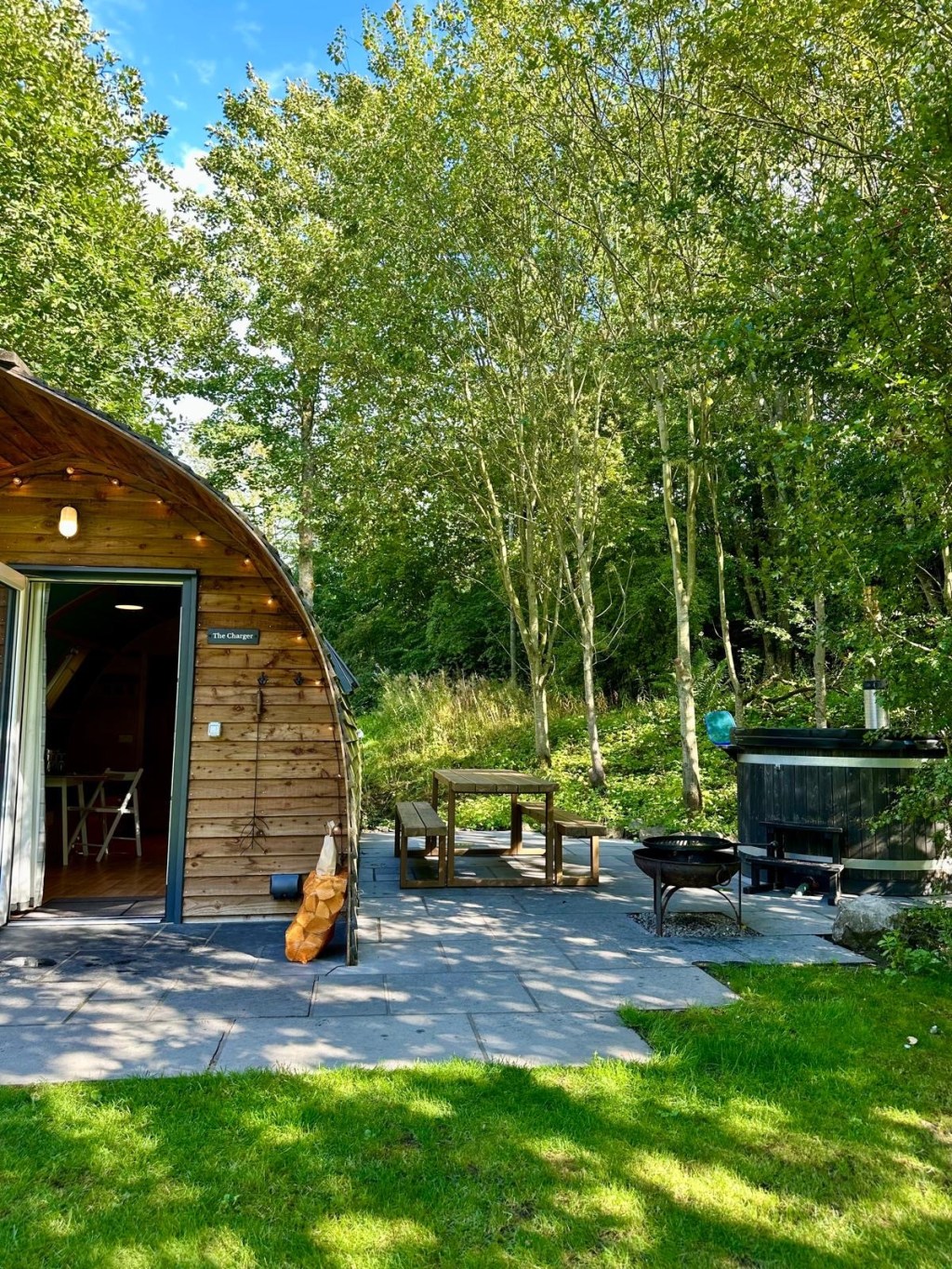 Hewn Yorkshire log cabin in woodland setting, The Foxwood.