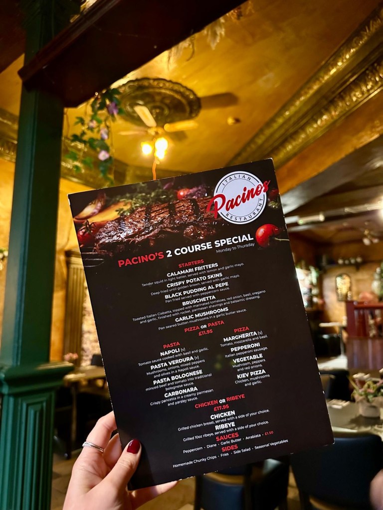Pacino’s, South Shields menu