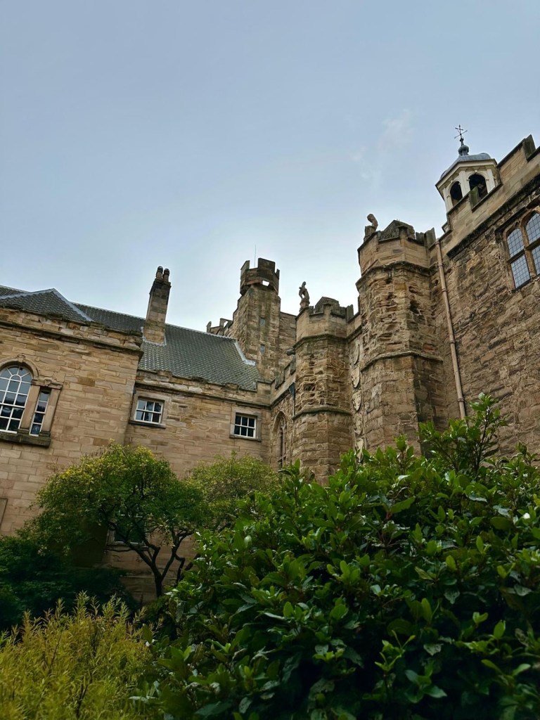 Lumley Castle Hotel exterior at sunset, showing the historic 14th-century architecture in Durham.