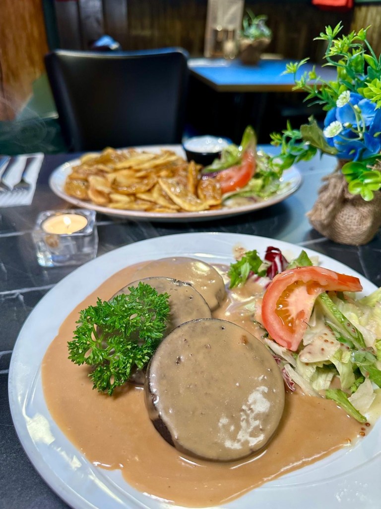 Black pudding al pepe at Pacino’s South Shields, pan-fried and served in a creamy peppercorn sauce.