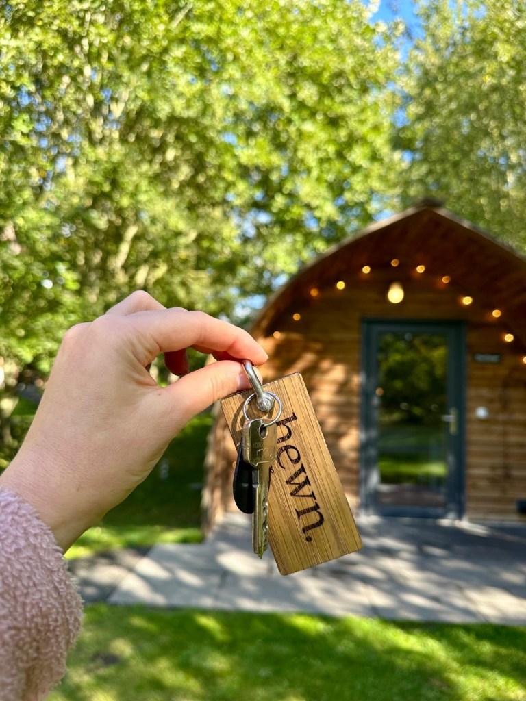 Hewn Yorkshire log cabin in woodland setting, The Foxwood.