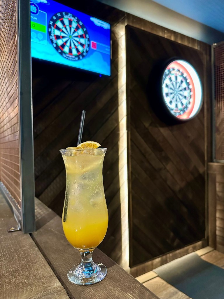 Summer Breeze mocktail with bright, refreshing flavours at Bullseye Social Darts Jesmond.