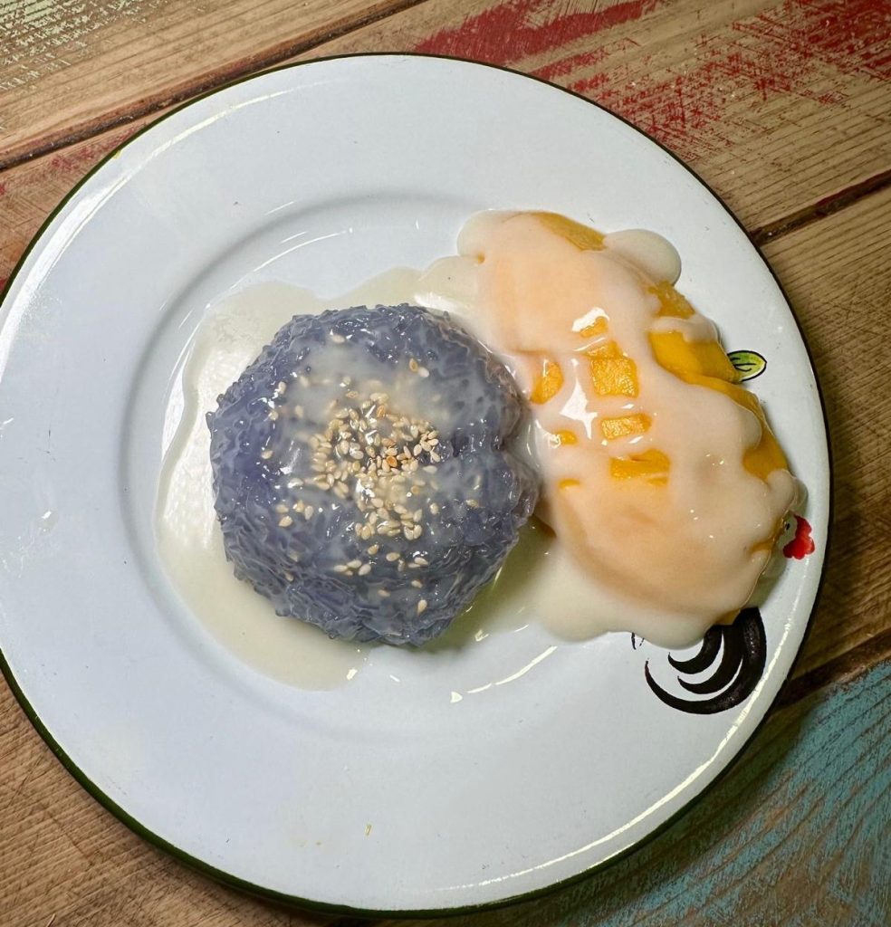 Sticky rice and mango dessert at Thai House Café Newcastle