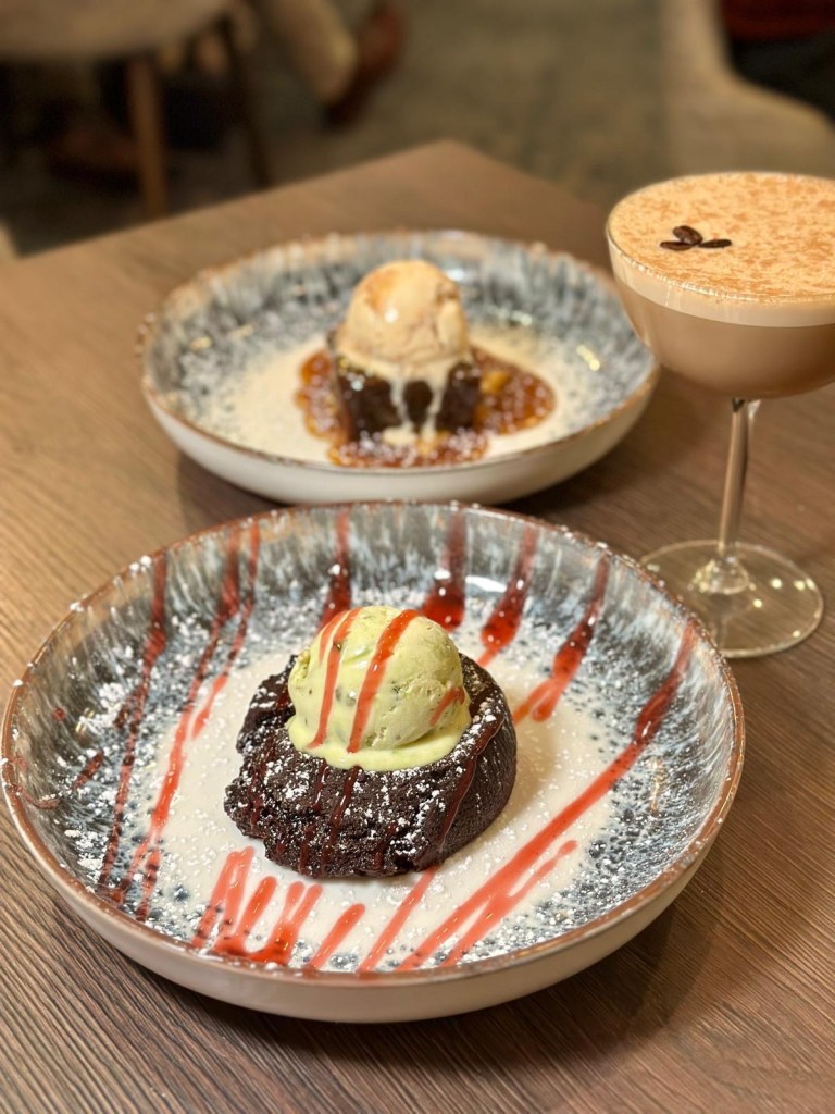 Assorted desserts on plates at Cast Iron Bar & Restaurant, Delta Hotels by Marriott Newcastle Gateshead.