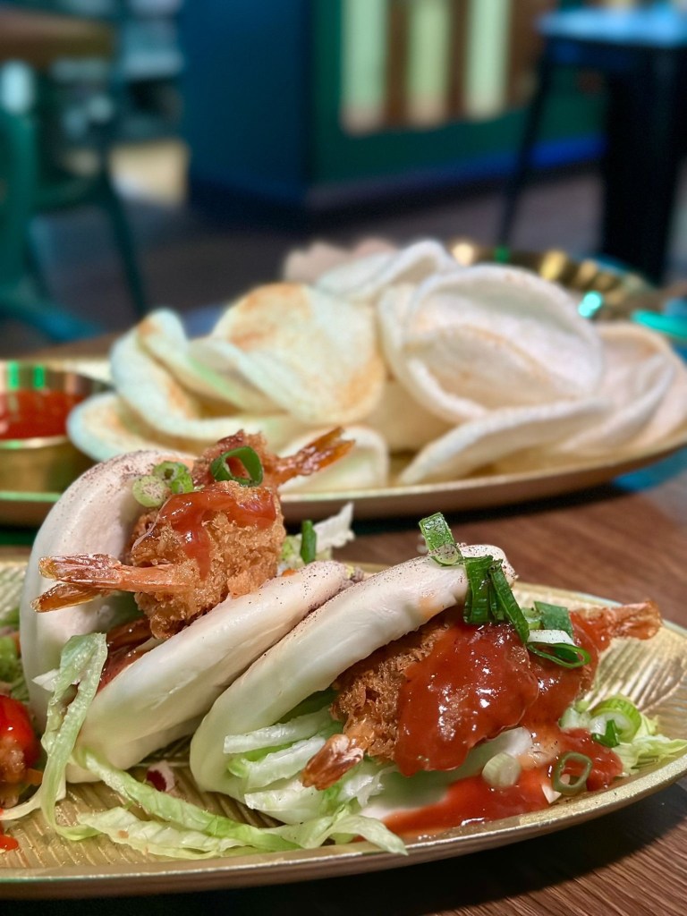 Bao buns filled with sweet and sour prawns at Scott and Wilson North Shields