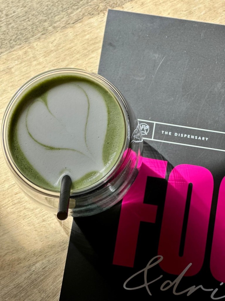 Matcha latte served at The Dispensary Coffee House Newcastle