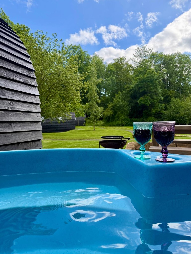 Wood fired Finnish hot tub at Hewn Yorkshire countryside retreat