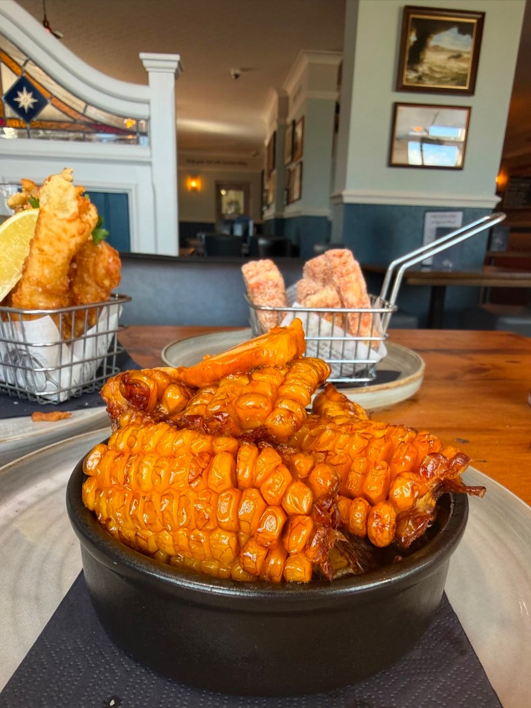 Corn ribs with Cajun butter at The Queen's Head Cullercoats