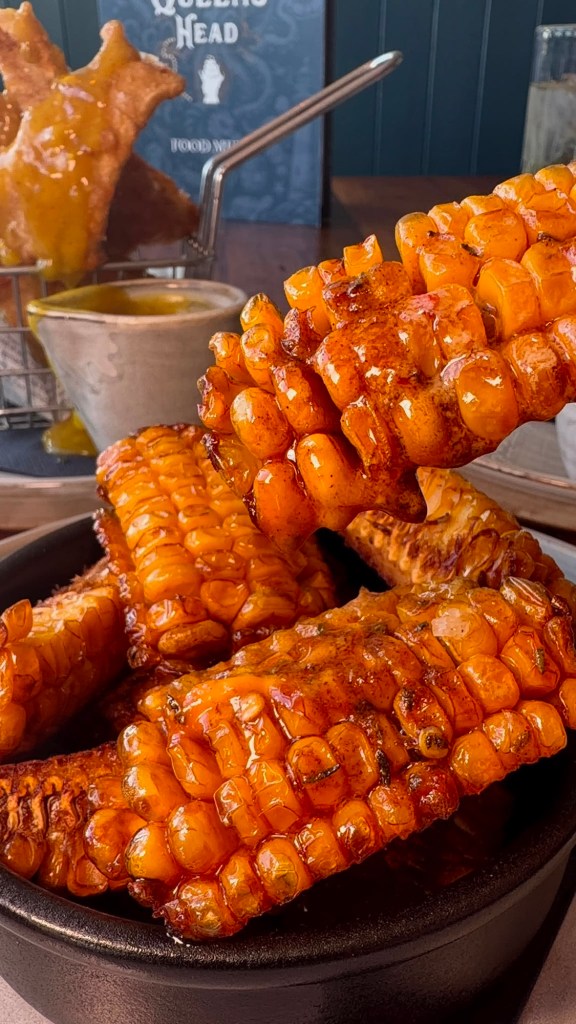 Corn ribs with Cajun butter at The Queen's Head Cullercoats